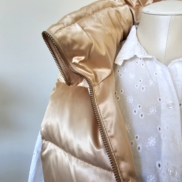 Women’s Talbots Duck Down Feather Vest Gold In Color Zip Up ,Pockets, Medium - Picture 11 of 13